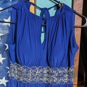 Royal Blue Beaded Prom Dress | Floor-Length Formal Gown